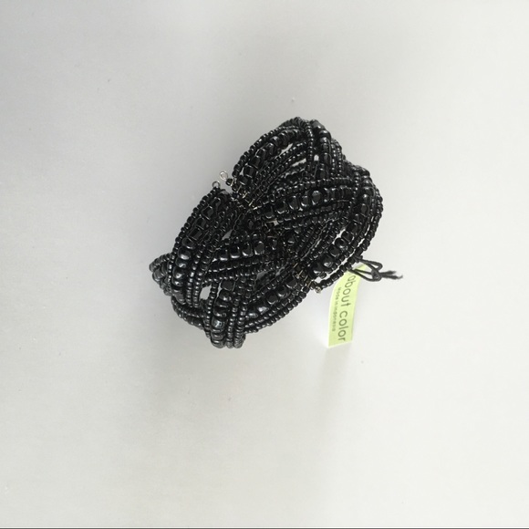 NWT Black Beaded cuff bracelet. - Picture 2 of 3